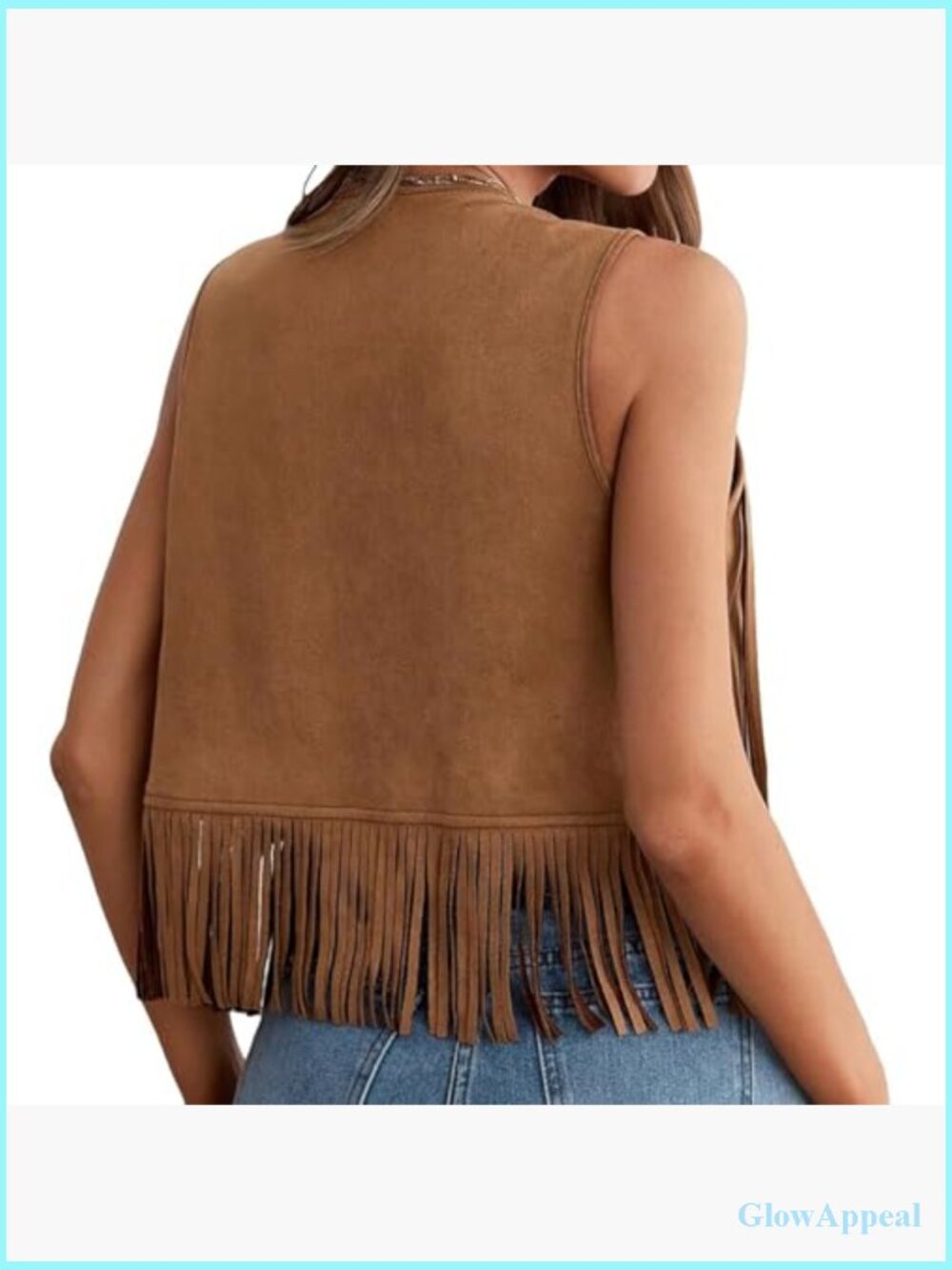 Sleeveless Fringe Vest with Studs Hippie Western 70s Streetwear Outerwear - Picture 6 of 6